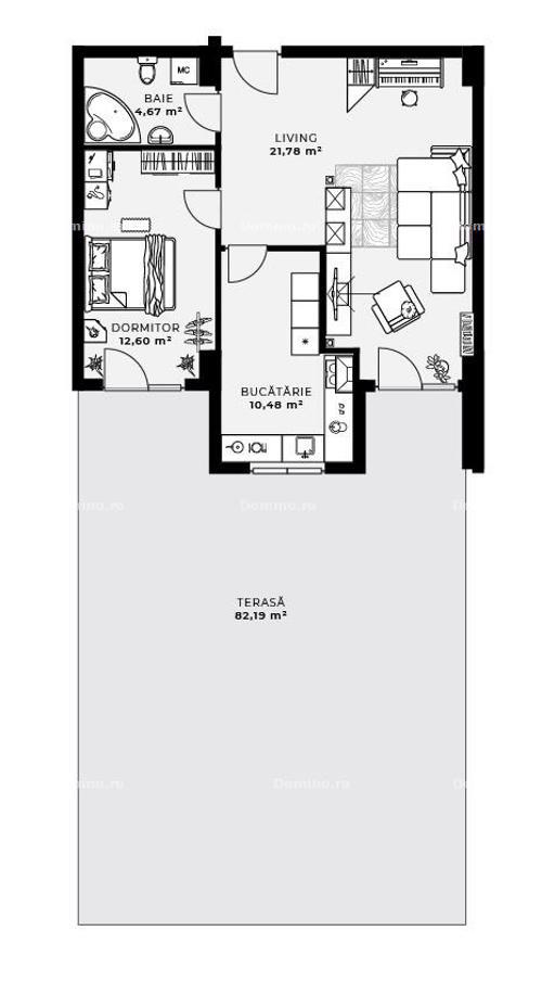 Vanzare Apartament 2-3 Camere, Terasa, Etaj Intermediar, Semifinisat, Bloc Nou, Parcare 