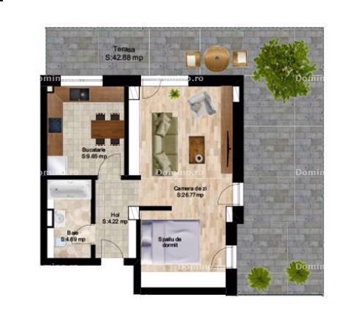 Vanzare Apartament 2 Camere Semi/Decomandate, Terasa, Semifinisat, Bloc Nou, Parcare