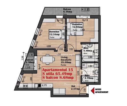 Vanzare Apartament 3 Camere, 2 Bai, Etaj Intermediar, Semifinisat, Bloc Nou, Parcare 