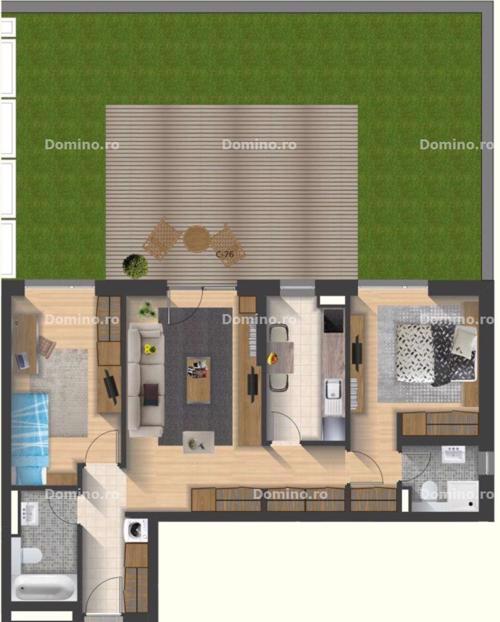 Vanzare Apartament 3 Camere, 2 Bai, Mobilat, Terasa, Etaj Intermediar, Platinia