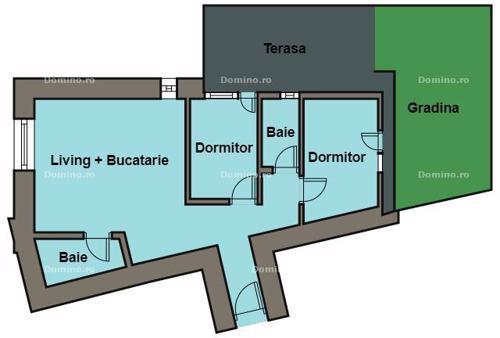 Vanzare Apartament 3 Camere, 2 Bai, Terasa/Gradina, Semifinisat, Parcare