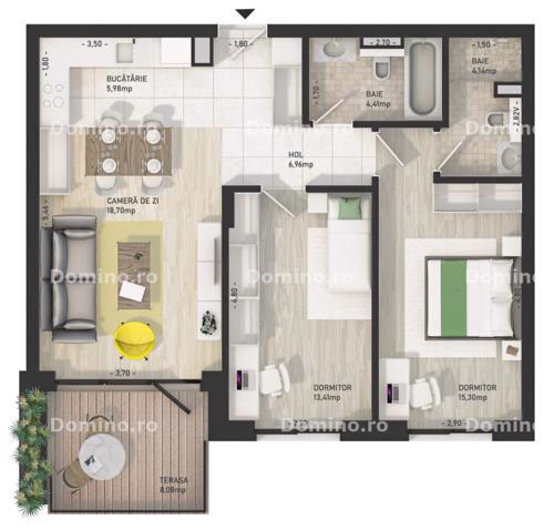 Vanzare Apartament 3 Camere, Semifinisat, Intermediar, Parcare