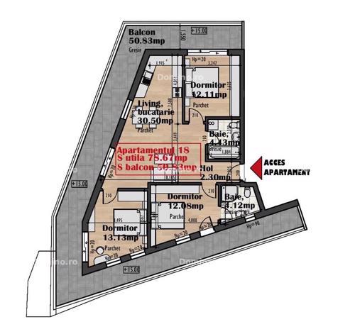 Vanzare Apartament 4 Camere, 2 Bai, Etaj Intermediar, Semifinisat, Bloc Nou, Parcare  
